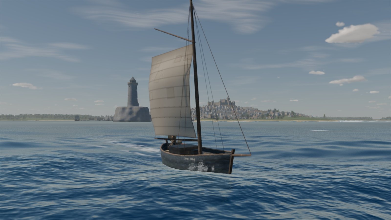 A player's boat under sail off Saltholm