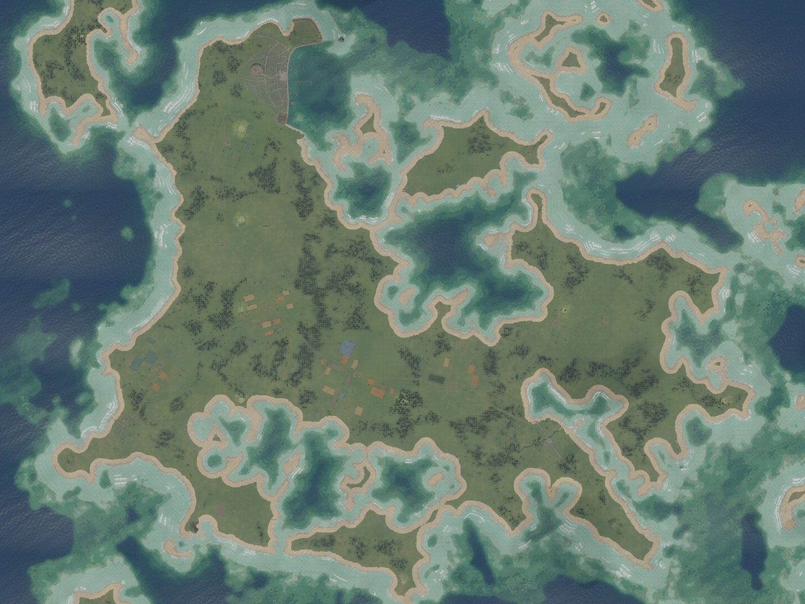 Saltholm seen from straight above, in the game